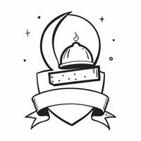 Crescent and mosque dome icon with space for text and graphics on a blue background concept as A modern crescent and mosque dome icon design featuring space for both text and graph Dynamic vector