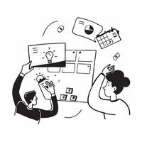 Cross functional team collaborating on a project concept as A illustration of a cross functional team collaborating on a project using digital tools and charts with an 8 col Dynamic vector