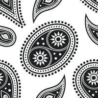 Create a seamless pattern featuring paisley motifs with Art Deco influences in black and gold concept as Design a repeating pattern that combines traditional paisley shapes with Ar Dynamic vector