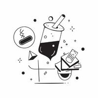 Craft cocktail ingredients flat lay concept as High resolution flat lay image of craft cocktail ingredients with a glossy backdrop highlighting the fresh and vibrant components use Dynamic Set 2 vector