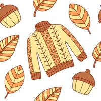 Cozy knitted sweater seamless tile pattern with autumn inspired colors and textures concept as Autumn inspired colors and textures in a cozy knitted sweater seamless tile pattern i Dynamic vector