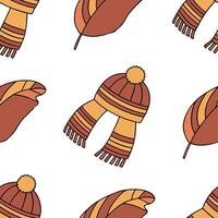 Cozy knitted scarf seamless tile pattern with autumn colors and textured details concept as Autumn colors and textured details in a cozy knitted scarf create a seamless tile patter Dynamic vector