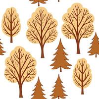 Cozy autumn trees seamless tile pattern with falling leaves and warm hues for inviting spaces concept as Falling leaves and warm autumn hues arranged seamlessly to create cozy and Dynamic Set 3 vector