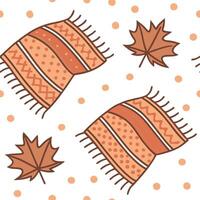 Cozy autumn knitted blanket seamless tile pattern with warm colors and textured details concept as Warm colors and textured knit details create a cozy autumn knitted blanket seamle Dynamic Set 2 vector