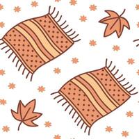 Cozy autumn knitted blanket seamless tile pattern with warm colors and textured details concept as Warm colors and textured knit details create a cozy autumn knitted blanket seamle Dynamic vector