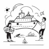 Couple enjoying a luxury cruise vacation concept as A couple enjoys a luxury cruise vacation exploring exotic destinations and relaxing on a lavish ship Perfect for luxury and rom Dynamic vector