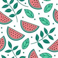 Cool and refreshing watermelon mint seamless tile pattern with a splash of green and pink hues concept as Watermelon and mint combine for a refreshing seamless tile pattern with co Dynamic vector