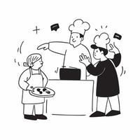 Cooking class with kids and parents concept as High resolution image of a cooking class with kids and parents and a glossy backdrop emphasizing the fun and bonding experience of co Dynamic Set 2 vector