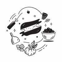 Cooking class with farm to table ingredients concept as High resolution image of a cooking class with farm to table ingredients and a glossy backdrop highlighting the fresh and loc Dynamic vector