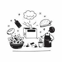Cooking class with a farm visit concept as High resolution image of a cooking class with a farm visit and a glossy backdrop highlighting the farm to table concept and fresh ingredi Dynamic Set 2 vector