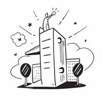 Company tour with office building concept as A company tour combined with an office building representing the transparency and openness of a company open house Ideal for corporate Dynamic vector
