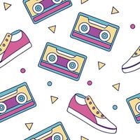 Colorful retro polygon seamless tiles lively hues on white background great for fabric design concept as Creating colorful seamless tile with retro polygons in lively hues on white Dynamic vector