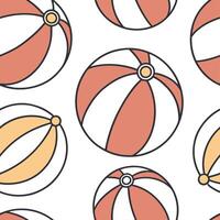Colorful beach ball seamless tile pattern with vibrant hues and playful summer fun vibes concept as Bright bouncy beach balls in vibrant colors create a seamless tile pattern perfe Dynamic vector