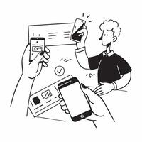 Coffee shop customer using mobile payment concept as High resolution image of a customer using mobile payment at a coffee shop with a glossy backdrop showcasing the modern and tech Dynamic vector