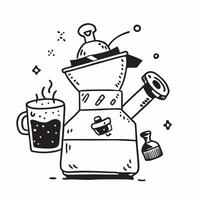 Coffee brewing equipment concept as High resolution image of coffee brewing equipment with a glossy backdrop highlighting the tools and techniques used in coffee preparation in Ph Dynamic vector
