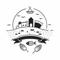 Coastal community supporting sustainable seafood concept as High resolution image of a coastal community supporting sustainable seafood practices with a glossy backdrop emphasizing Dynamic vector