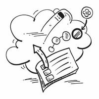 Cloud service symbol with copy space for project planning concept as An artistic rendering of a cloud service symbol with spacious copy space suitable for project planning goal set Dynamic Set 8 vector