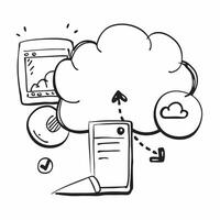 Cloud service symbol with copy space for project planning concept as An artistic rendering of a cloud service symbol with spacious copy space suitable for project planning goal set Dynamic Set 3 vector