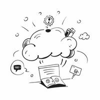 Cloud service symbol with copy space for project planning concept as An artistic rendering of a cloud service symbol with spacious copy space suitable for project planning goal set Dynamic Set 6 vector