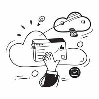 Cloud service illustration with copy space for business reports concept as A visually appealing cloud service illustration with copy space designed to enhance business reports and Dynamic Set 5 vector