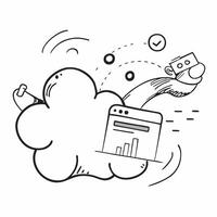Cloud service illustration with copy space for business reports concept as A visually appealing cloud service illustration with copy space designed to enhance business reports and Dynamic Set 6 vector