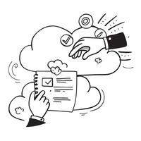 Cloud service illustration with copy space for business reports concept as A visually appealing cloud service illustration with copy space designed to enhance business reports and Dynamic Set 4 vector