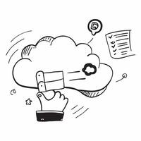 Cloud service symbol with copy space for project planning concept as An artistic rendering of a cloud service symbol with spacious copy space suitable for project planning goal set Dynamic Set 2 vector