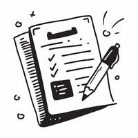 Clipboard and pen icon with copy space for social media posts concept as An illustrative clipboard and pen icon with copy space tailored for social media posts and digital marketin Dynamic Set 2 vector