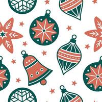 Classic Christmas ornament seamless tile pattern with vibrant colors and festive designs concept as Vibrant Christmas ornaments create a classic seamless tile pattern with festive Dynamic vector
