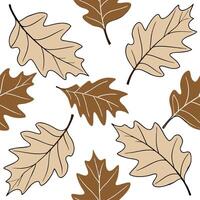 Classic autumn leaves seamless tile pattern with chestnut and oak leaves for timeless fall home decor concept as Chestnut and oak leaves arranged seamlessly in classic autumn color Dynamic vector