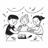 Children making traditional crafts concept as High resolution image of children making traditional Hispanic crafts with a festive backdrop emphasizing cultural heritage and creativ Dynamic vector