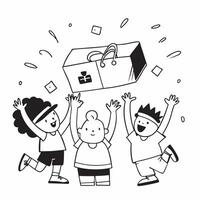 Children enjoying summer sale shopping concept as High resolution image of children enjoying summer sale shopping with a glossy backdrop capturing the fun and excitement of finding Dynamic vector
