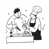 Chef assisting a student concept as High resolution image of a chef assisting a student in a cooking class with a glossy backdrop highlighting the personalized instruction and ment Dynamic Set 2 vector