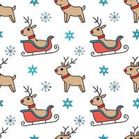 Charming reindeer and sleigh seamless tile pattern with festive winter motifs and colors concept as Festive reindeer and sleighs create charming seamless tile pattern with vibrant Dynamic vector