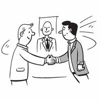 CEO with a welcoming handshake concept as A CEOs profile blended with a handshake symbolizing a welcoming atmosphere for a company open house Ideal for corporate and business ads Dynamic vector