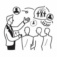 CEO with community engagement concept as A CEOs profile blended with community engagement activities representing corporate social responsibility during a company open house Ideal Dynamic vector