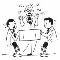 CEO addressing the media during a crisis concept as High resolution image of a CEO addressing the media during a crisis with a serious and concerned expression capturing the high s Dynamic Set 2 vector