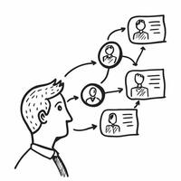 CEO with company history timeline concept as A CEOs profile combined with a company history timeline representing heritage and growth during a company open house Ideal for corpora Dynamic vector