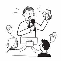 CEO addressing the media during a crisis concept as High resolution image of a CEO addressing the media during a crisis with a serious and concerned expression capturing the high s Dynamic vector