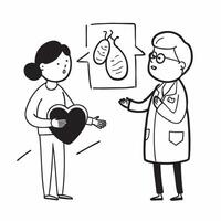 Cardiologist explaining heart surgery to a patient concept as A cardiologist explains the details of heart surgery to a patient emphasizing care and communication Ideal for cardio Dynamic vector