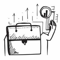 Candlestick chart and briefcase icon with blank area for personalized messages concept as A customizable candlestick chart and briefcase icon featuring a blank area for adding pers Dynamic vector