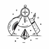 Camping tent and compass icon with space for text and icons on a white background concept as A versatile camping tent and compass icon featuring space for both text and icons on a Dynamic vector