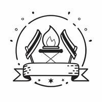 Campfire and lantern icon with copy space for social media posts concept as An illustrative campfire and lantern icon with copy space tailored for social media posts and digital ma Dynamic vector