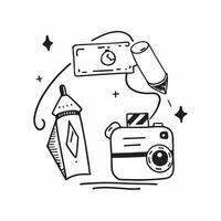 Camera and water bottle icon with copy space for social media posts concept as An illustrative camera and water bottle icon with copy space tailored for social media posts and digi Dynamic vector