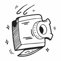 Camera icon with copy space on a blue background concept as A image of a camera icon with ample copy space on a blue background ideal for travel and photography themed visua Dynamic vector