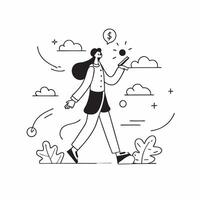 Businesswoman taking a walk in nature after work concept as High resolution image of a businesswoman taking a walk in nature after work highlighting the benefits of physical activi Dynamic vector