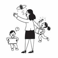 Businesswoman spending quality time with kids concept as High resolution image of a businesswoman spending quality time with her kids capturing the essence of balancing a career an Dynamic Set 2 vector