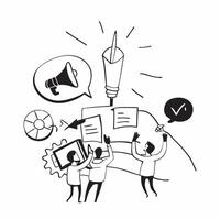 Business team working on a successful marketing campaign concept as High resolution image of a business team working on a successful marketing campaign emphasizing creativity colla Dynamic vector