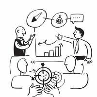 Business team in a strategy session concept as High resolution image of a business team in a strategy session with a glossy backdrop emphasizing planning and growth mindset in corp Dynamic Set 2 vector