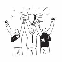 Business team celebrating a major achievement concept as High resolution image of a business team celebrating a major achievement capturing joy success and professional accomplishm Dynamic Set 2 vector